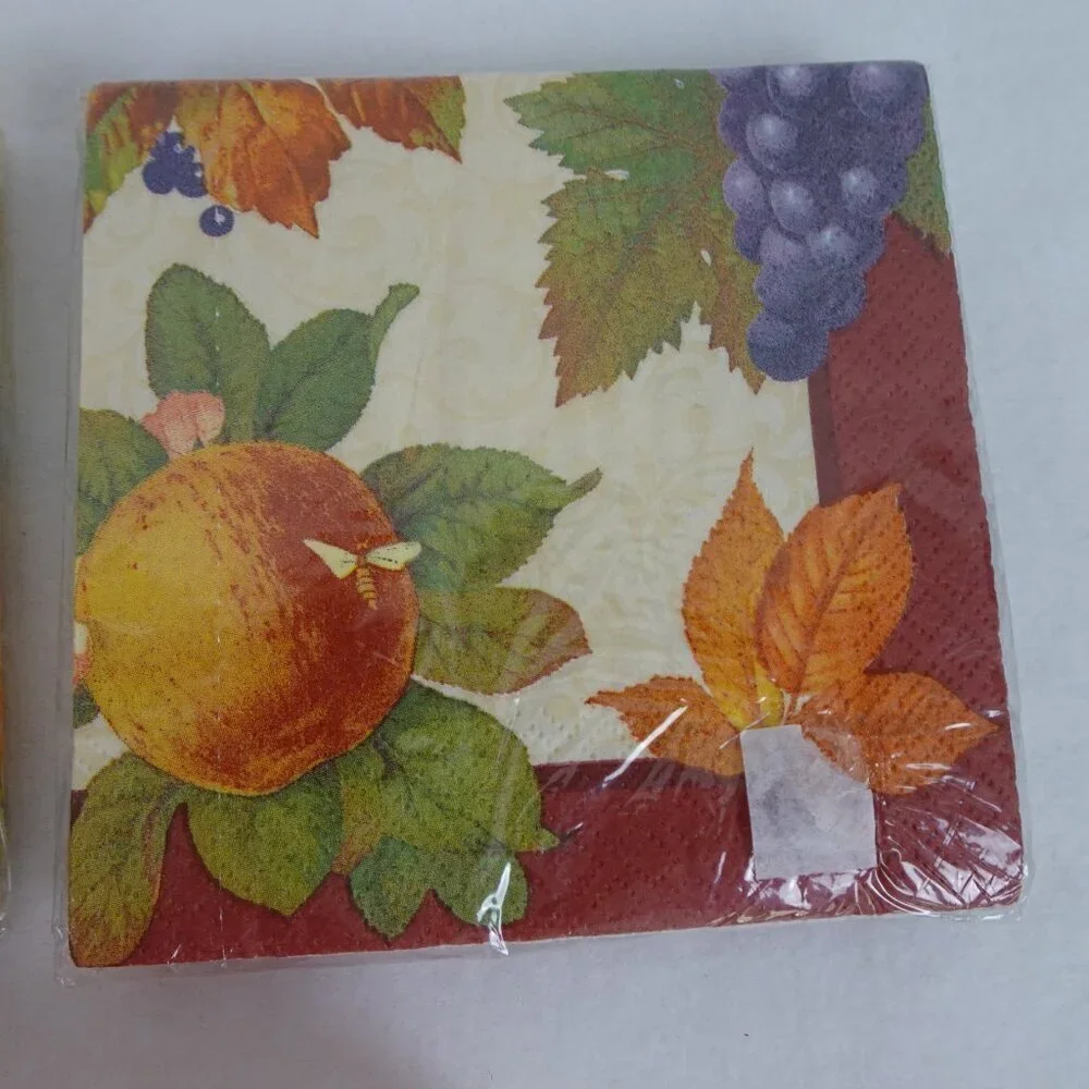 Paper Napkins Animal Print Orange 7 Packs Unopened Cocktail Decoupage Party